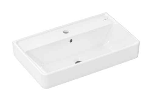 Hansgrohe-Xanuia-Q-Waschtisch-Compact-650-390-mit-Hahnloch-und-Ueberlauf-SmartClean-Weiss-61128450 gallery number 1